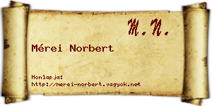 Mérei Norbert névjegykártya